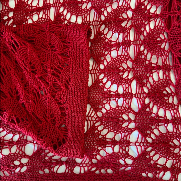 BONGO Red Openwork Crochet Cardigan - Picture 7 of 9